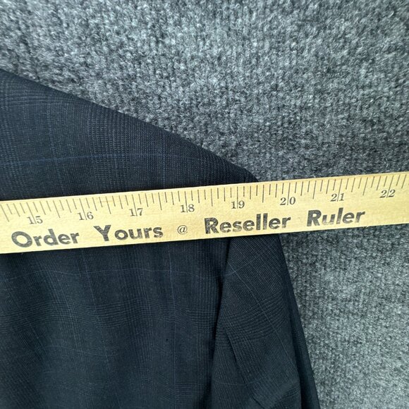 Brooks Brothers 346 Suit Mens Jacket 41L Pants 36W 2PC Blue Check Wool Blend - Picture 11 of 15